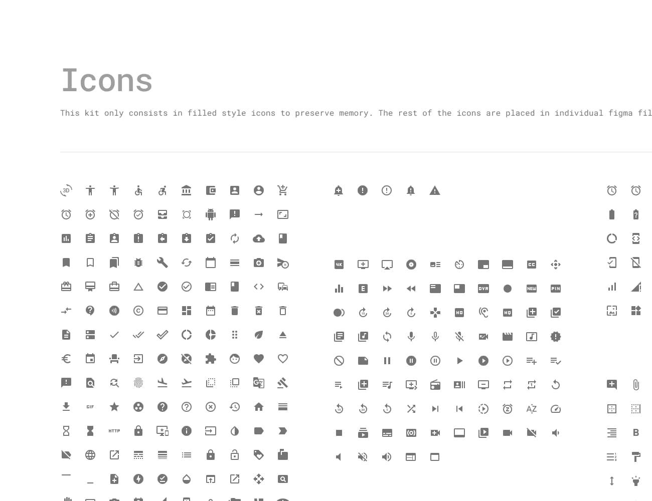 A bunch of icons available with the Material UI Design Kits.